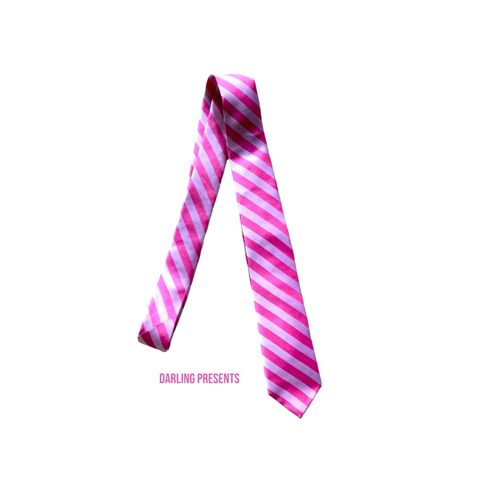 The Tie Bar Twill White Stripe Tie Men Color Pink Size 2.5 X 58